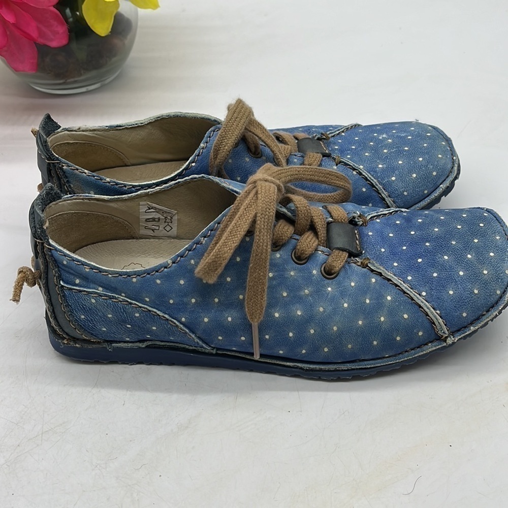 Rovers made in Portugal Blue Leather Lace Up Handmade Shoes Sz 37. SNK2313B - Picture 3 of 8